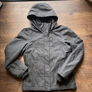 Columbia Charcoal Hooded Jacket with Zipper Accents